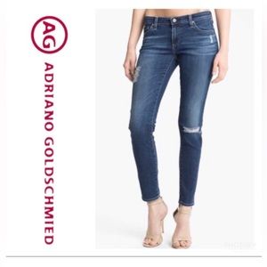 AG 27R The Legging Super Skinny Ankle Distressed Jeans Adriano Goldschmied